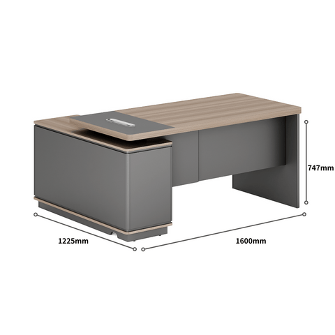 Shimmer-B Compact Wooden Executive Desk with Short Return Cabinet