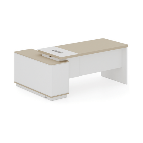 Shimmer-B Compact Wooden Executive Desk with Short Return Cabinet