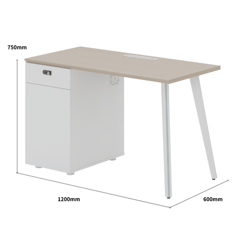 Shine-E Office Desk with Storage Cabinet