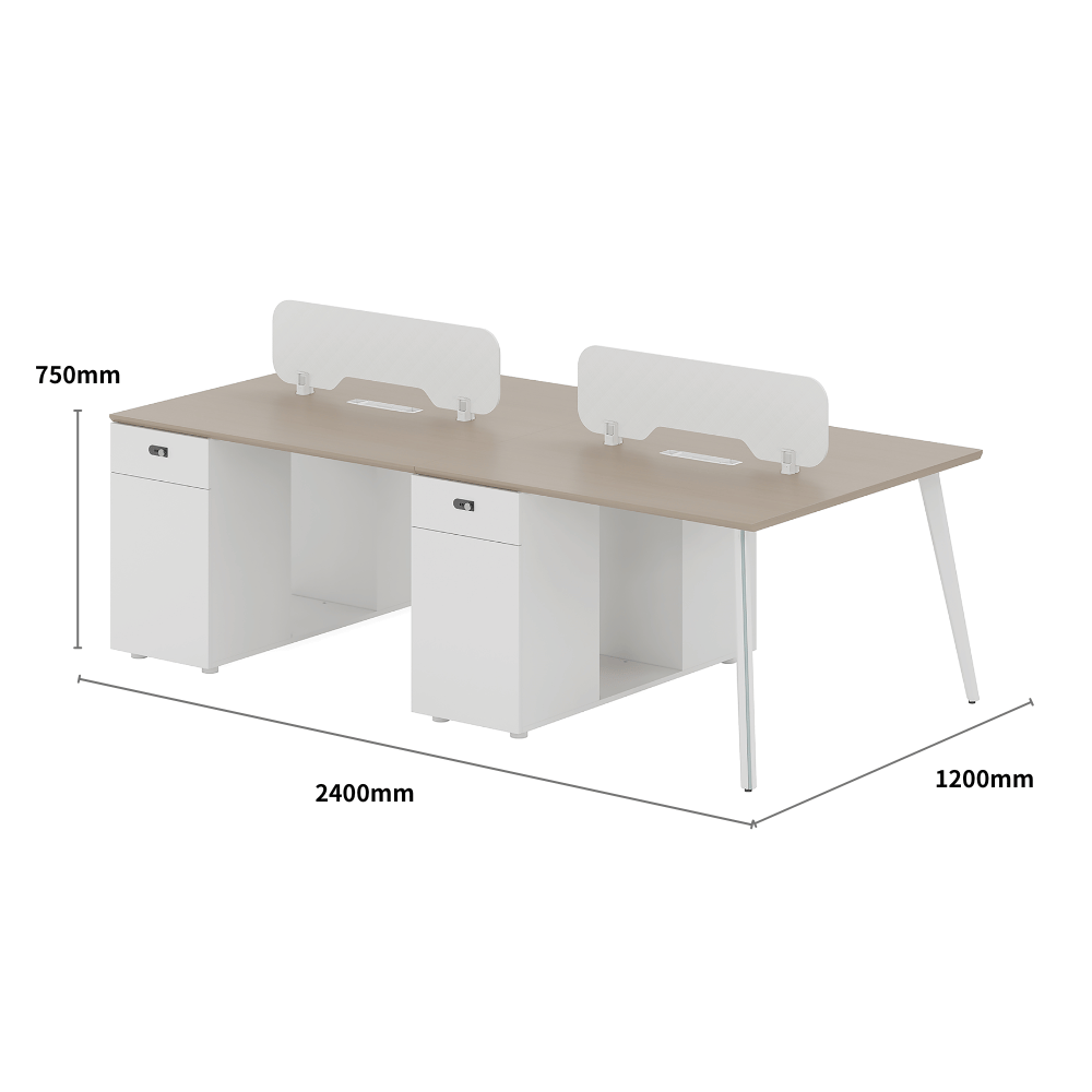 Shine-E Office Desk with Storage Cabinet