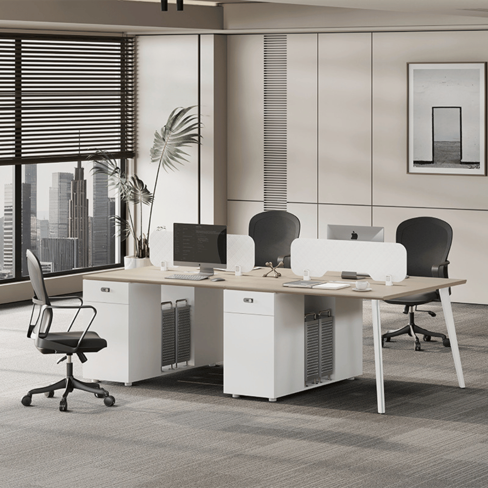 Shine-E Office Desk with Storage Cabinet