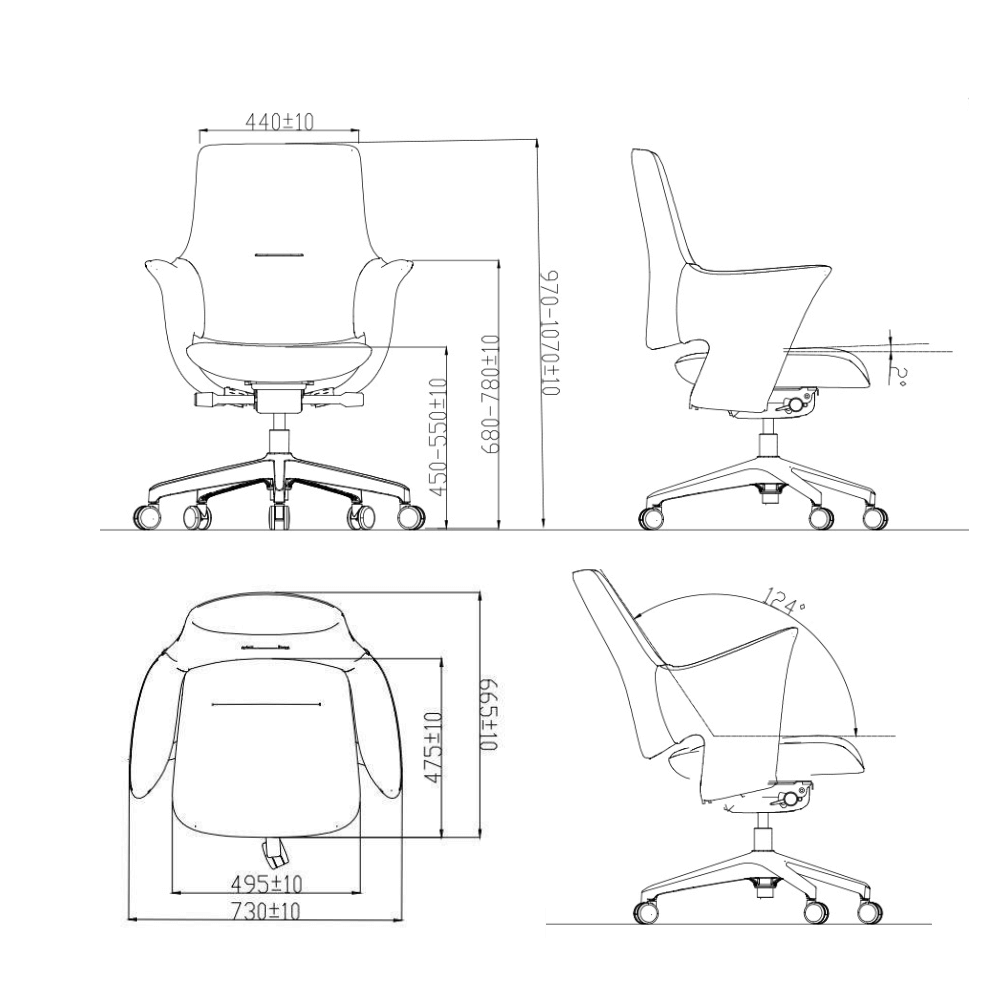 Silk-M Mid Back Office Leather Executive Chair