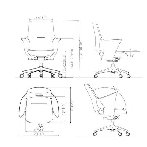 Silk-M Mid Back Office Leather Executive Chair