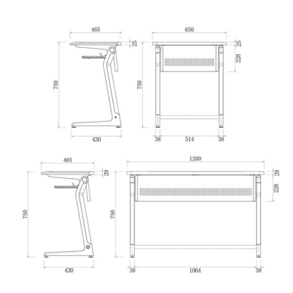 Sketch-A Modern Metal Student Desk