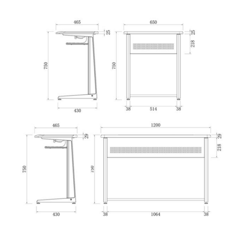 Sketch-B Modern Metal Student Desk