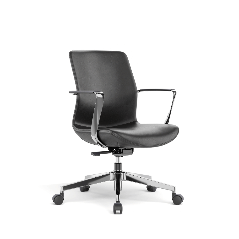 Skydrift Mid Back Leather Office Swivel Conference Meeting Chair