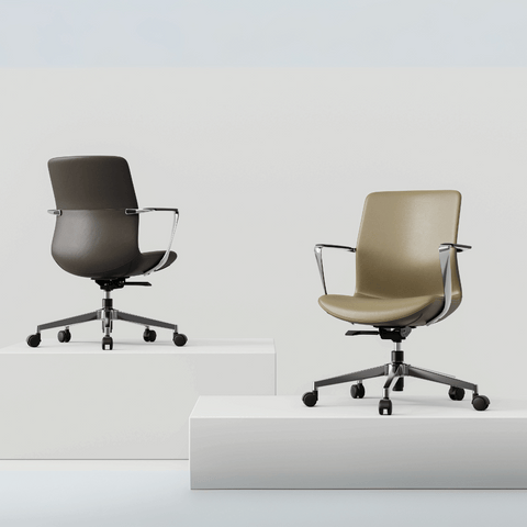 Skydrift Mid Back Leather Office Swivel Conference Meeting Chair