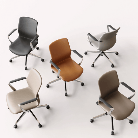 Skydrift Mid Back Leather Office Swivel Conference Meeting Chair