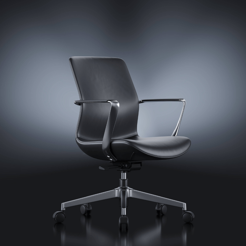 Skydrift Mid Back Leather Office Swivel Conference Meeting Chair