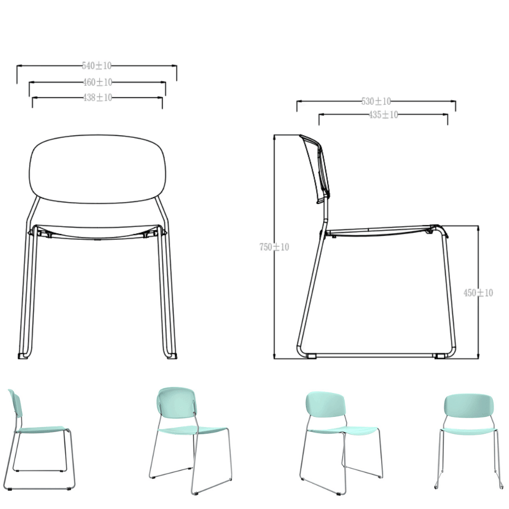 Slim Simple Plastic Stackable Training Chair - Gavisco Office Furniture