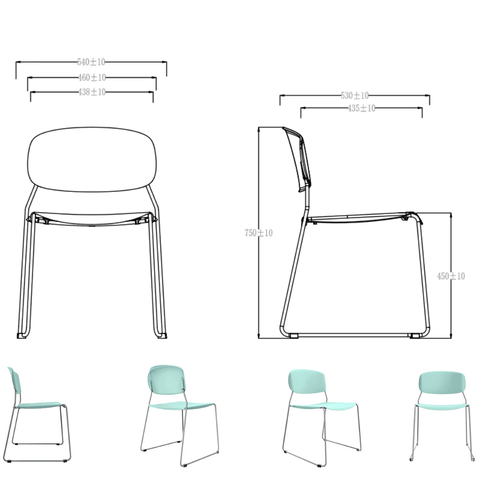 Slim Simple Plastic Stackable Training Chair - Gavisco Office Furniture