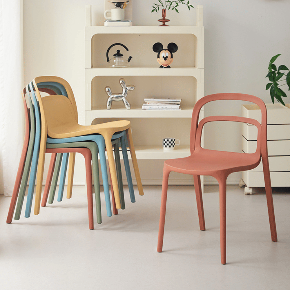 Smith-A Hollowed Backrest Stackable Plastic Chair