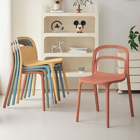 Smith-A Hollowed Backrest Stackable Plastic Chair