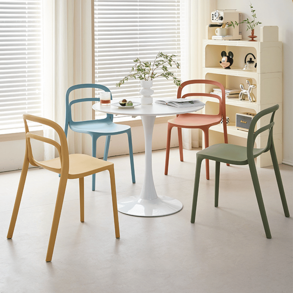 Smith-A Hollowed Backrest Stackable Plastic Chair