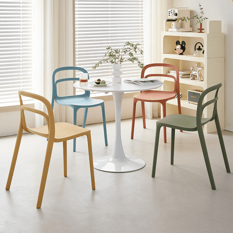 Smith-A Hollowed Backrest Stackable Plastic Chair