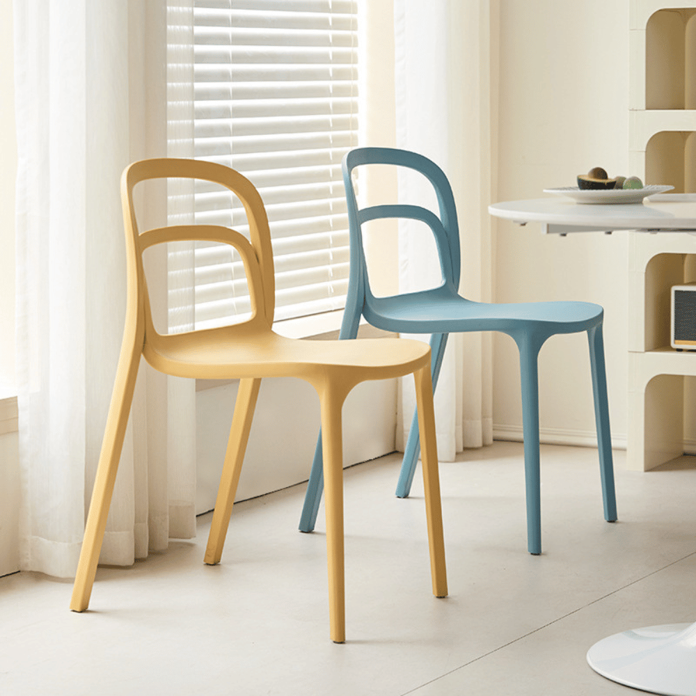 Smith-A Hollowed Backrest Stackable Plastic Chair