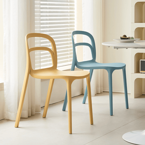 Smith-A Hollowed Backrest Stackable Plastic Chair