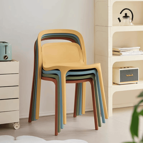 Smith-B Hollowed Backrest Stackable Plastic Chair