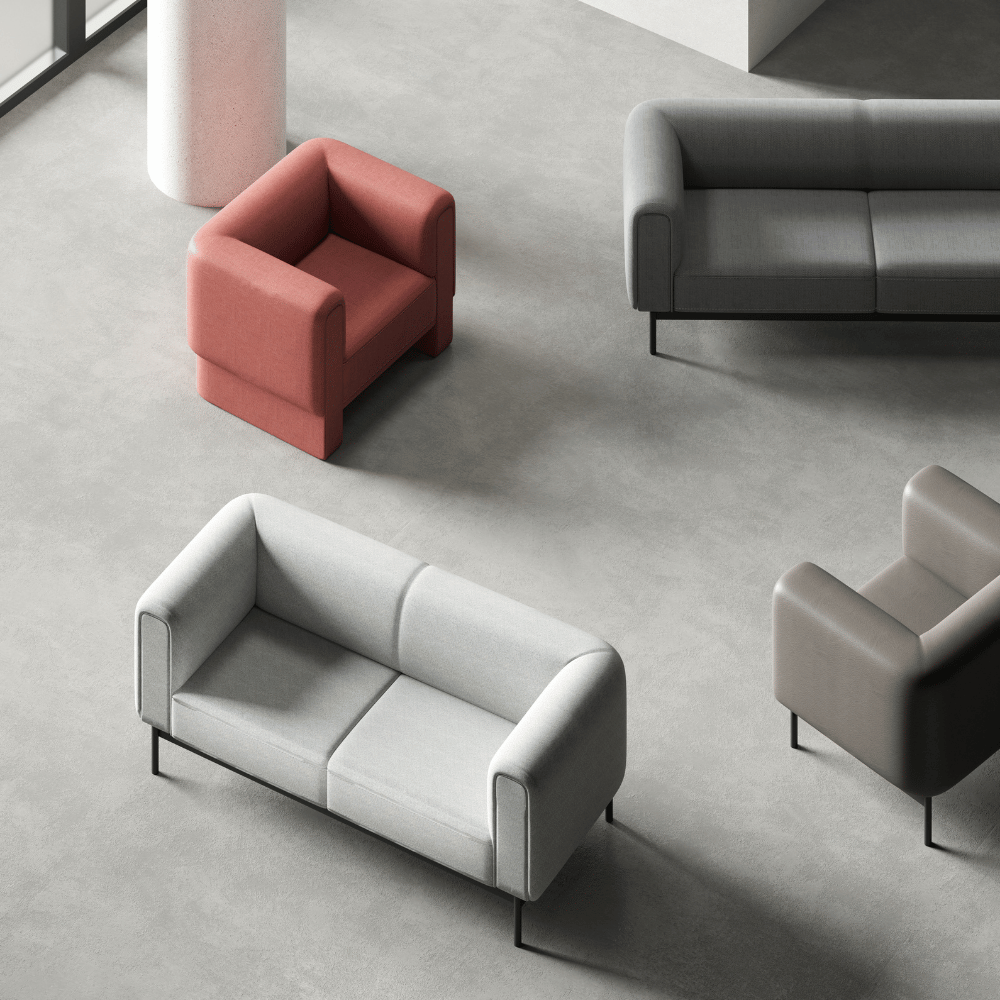 Snowcap Three Seater Office Lounge Sofa