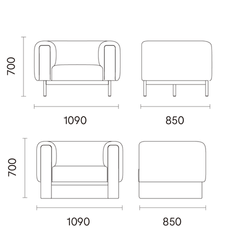 Snowcap Single Seater Office Lounge Sofa - Gavisco Office Furniture