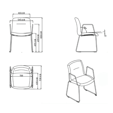Sophia-C 時尚布藝雪橇腳椅子