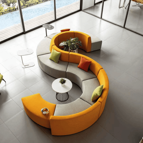 Spira Modern Modular Curved Lounge Sectional Sofa