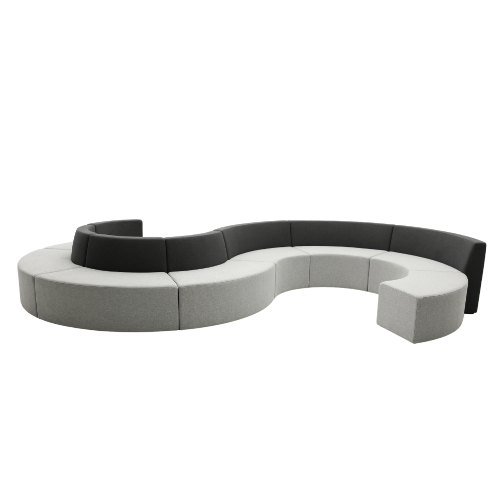 Spira Modern Modular Curved Lounge Sectional Sofa