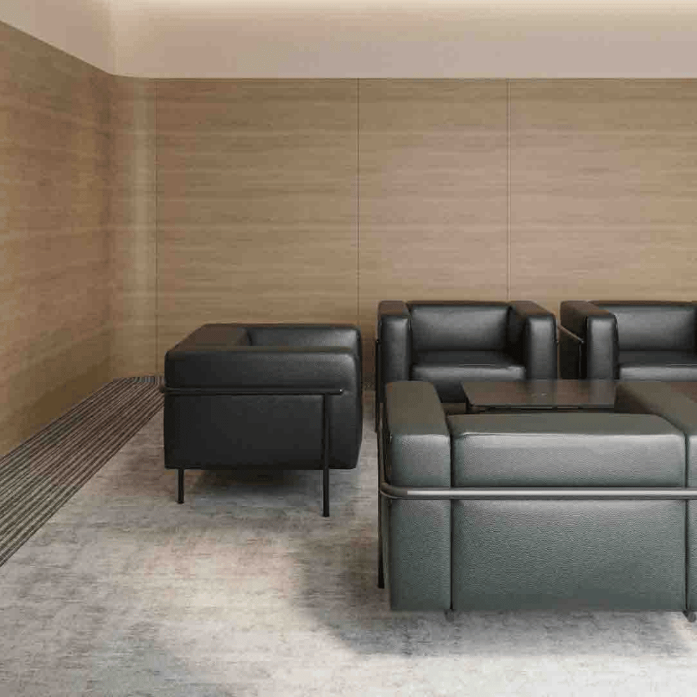 Square Three Seater Cubic Lounge Sofa