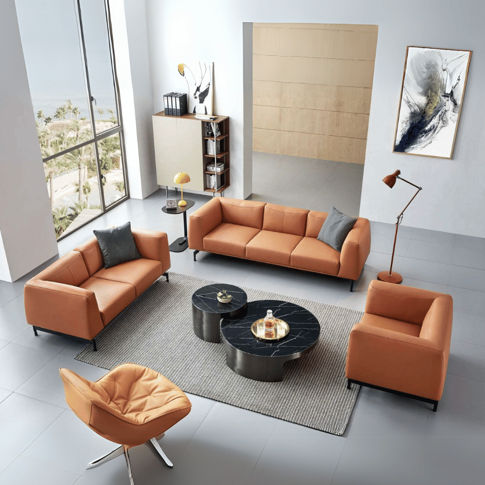 St. Germain Two Seater Luxury Leather Lounge Sofa