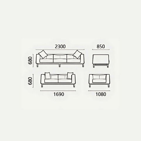 St. Germain Two Seater Luxury Leather Lounge Sofa