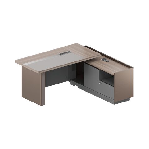 Stark-A Wooden Executive Desk with Side Return Cabinet