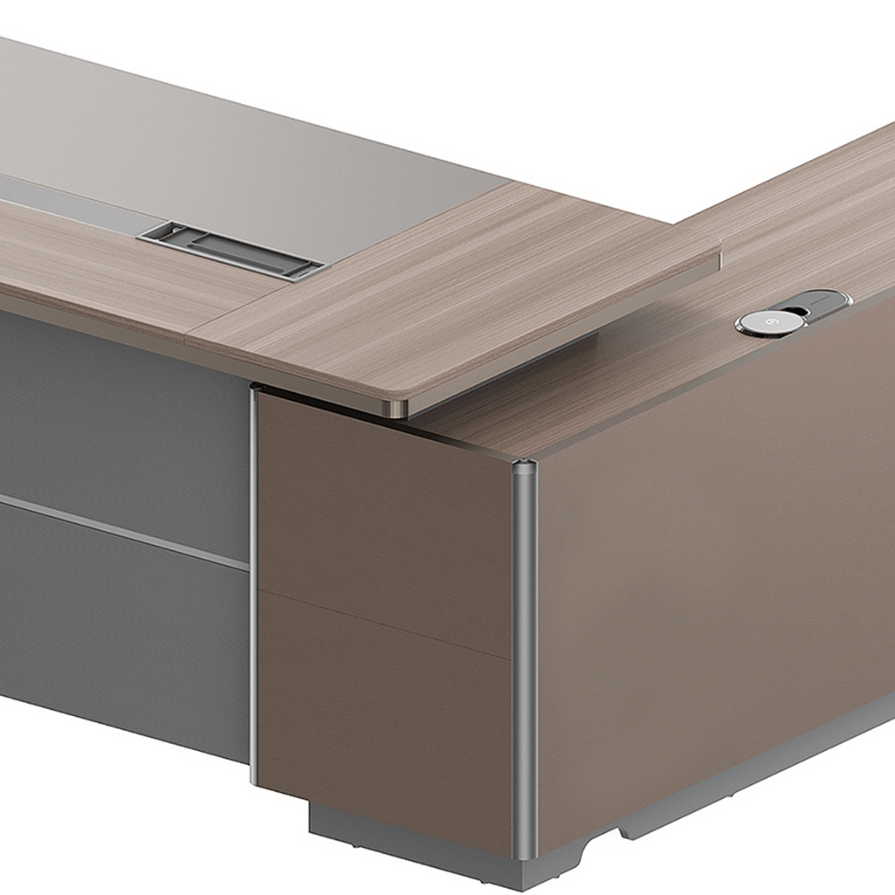 Stark-A Wooden Executive Desk with Side Return Cabinet