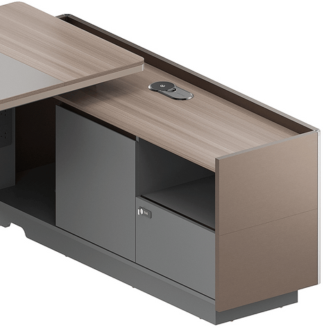 Stark-A Wooden Executive Desk with Side Return Cabinet