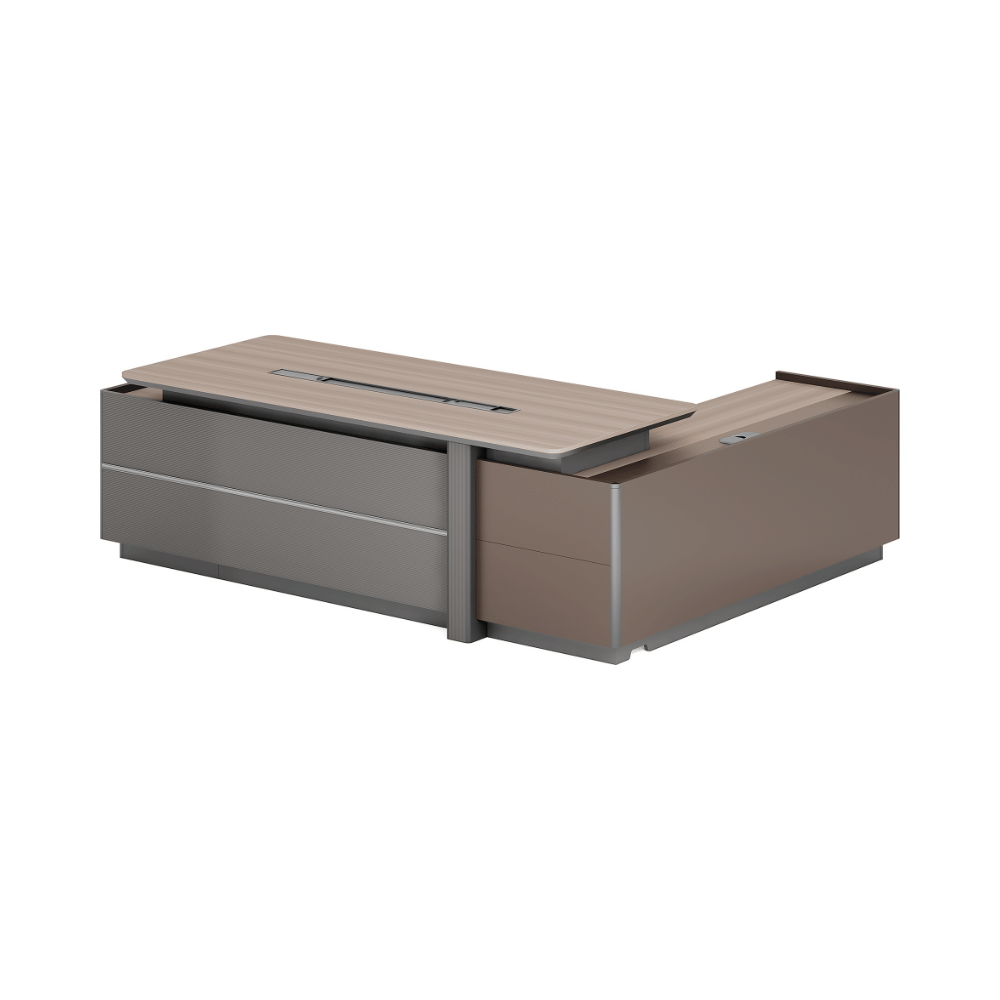 Stark-B Large Wooden Executive Desk with Side Return Cabinet