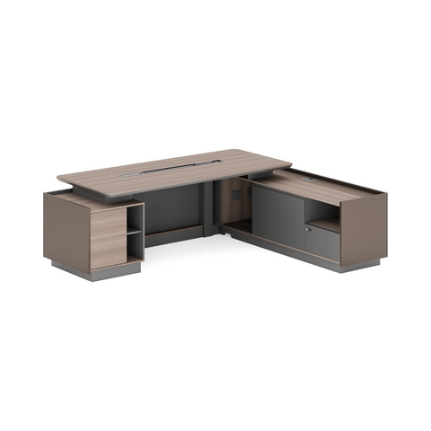 Stark-B Large Wooden Executive Desk with Side Return Cabinet