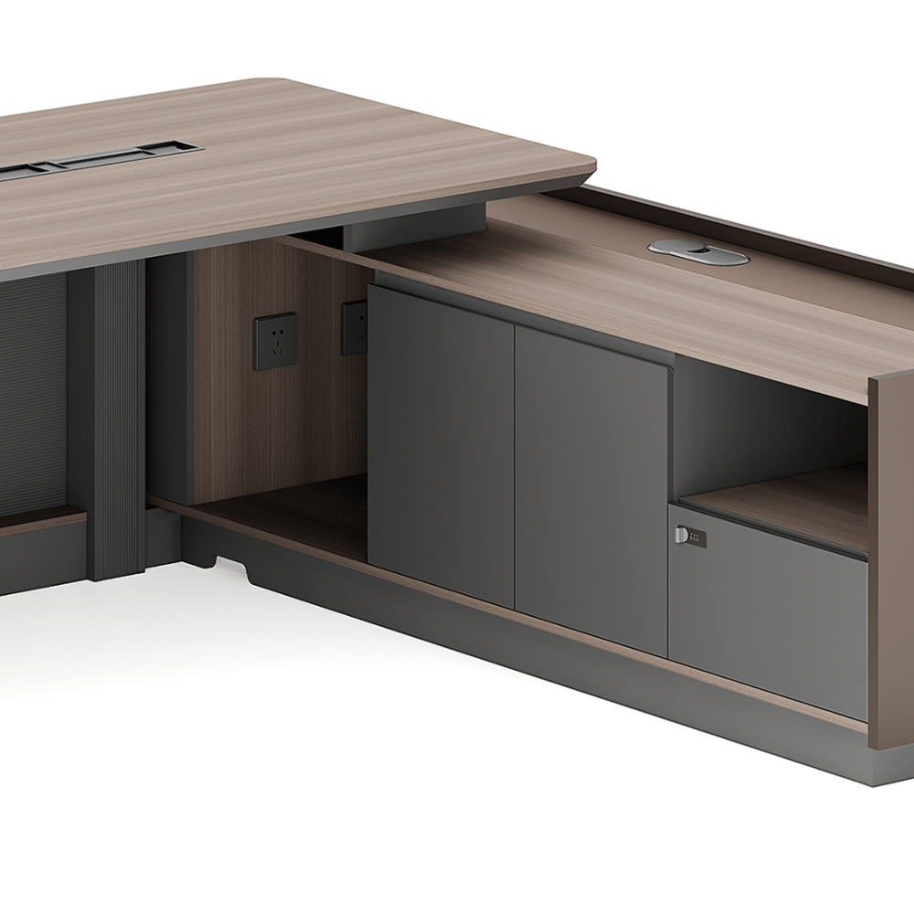 Stark-B Large Wooden Executive Desk with Side Return Cabinet