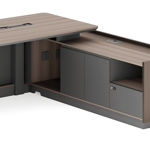 Stark-B Large Wooden Executive Desk with Side Return Cabinet