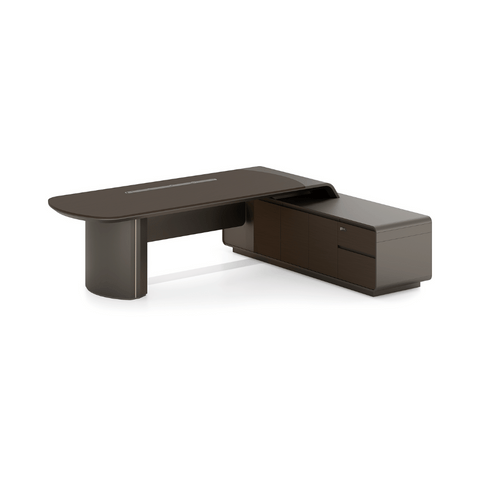 Stellular-A Modern Grand Wooden Executive Desk with Side Return Cabinet