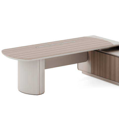 Stellular-A Modern Grand Wooden Executive Desk with Side Return Cabinet