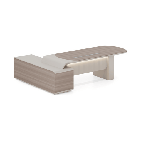 Stellular-A Modern Grand Wooden Executive Desk with Side Return Cabinet