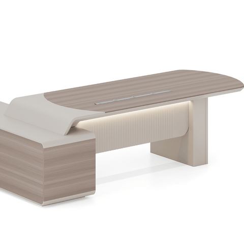 Stellular-A Modern Grand Wooden Executive Desk with Side Return Cabinet
