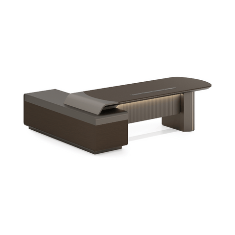 Stellular-A Modern Grand Wooden Executive Desk with Side Return Cabinet