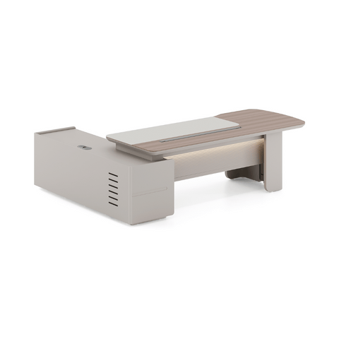 Stellular-B Modern Grand Wooden Executive Desk with Side Return Cabinet