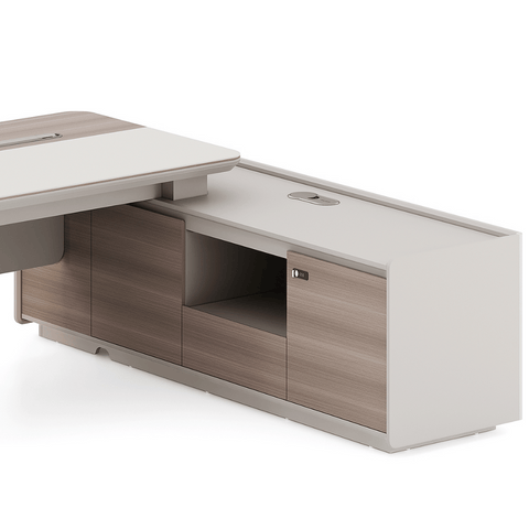 Stellular-B Modern Grand Wooden Executive Desk with Side Return Cabinet