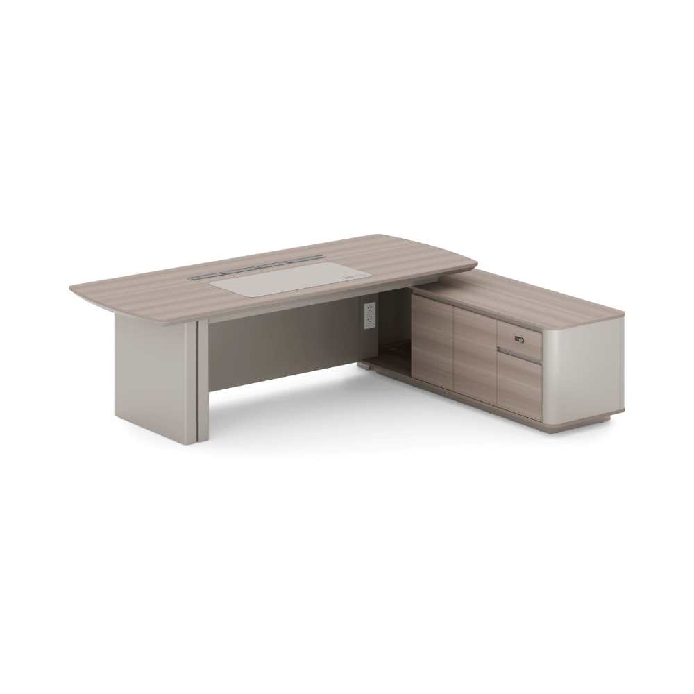 Stellular-C Modern Grand Wooden Executive Desk with Side Return Cabinet