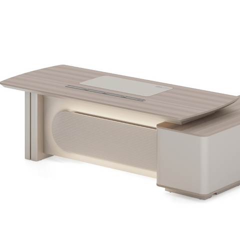 Stellular-C Modern Grand Wooden Executive Desk with Side Return Cabinet