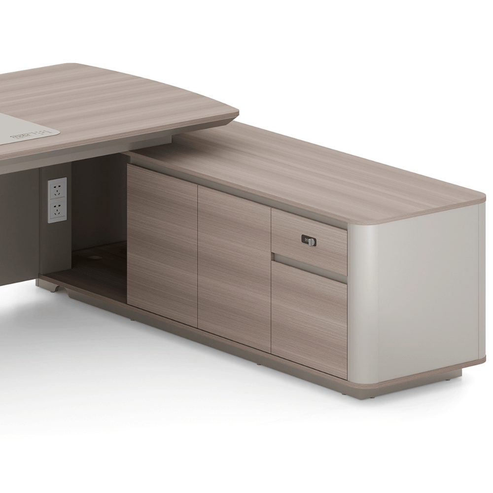 Stellular-C Modern Grand Wooden Executive Desk with Side Return Cabinet
