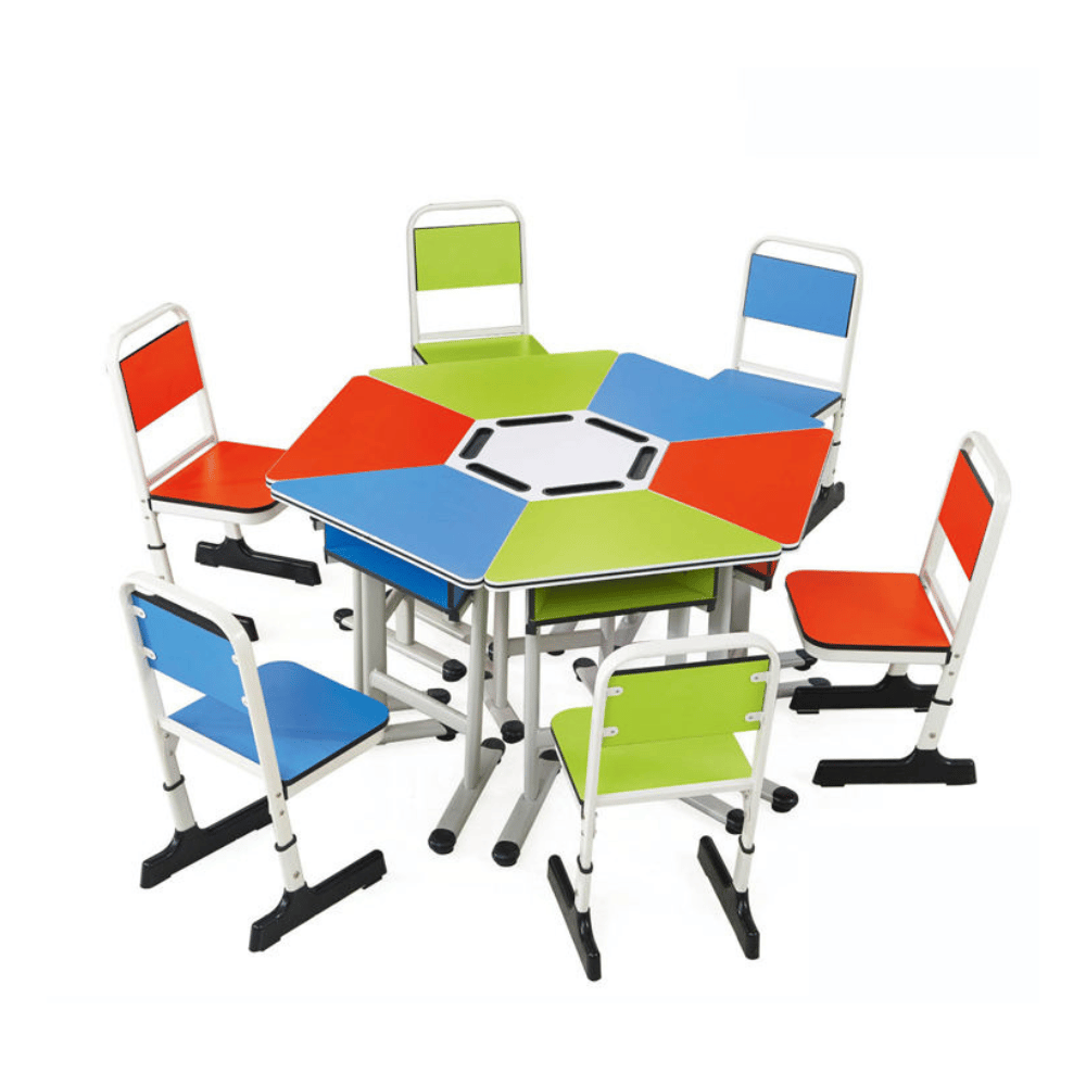 Stride Trapezoid Sector Student Desk and Chair Set