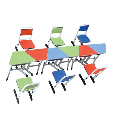 Stride Trapezoid Sector Student Desk and Chair Set