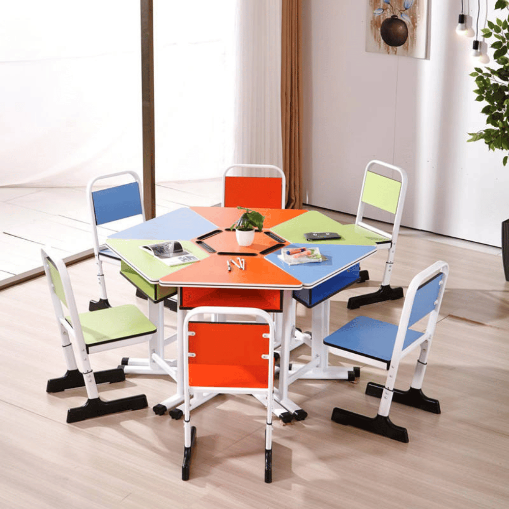 Stride Trapezoid Sector Student Desk and Chair Set